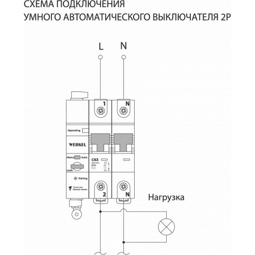 Автоматический выключатель 2P с Wi-Fi Werkel  W1002P6301