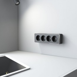 Розетка четверная с заземлением и со шторками Werkel Gallant W5072258