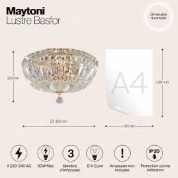 Потолочная люстра Maytoni Basfor DIA100-CL-03-G