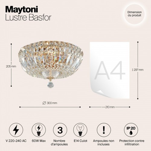 Потолочная люстра Maytoni Basfor DIA100-CL-03-G