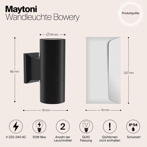 Светильник на штанге Maytoni Bowery O574WL-02B