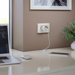 Розетка двойная с заземлением, без рамки Werkel слоновая кость W1172003