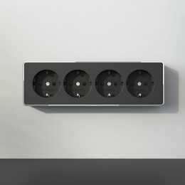 Розетка четверная с заземлением и со шторками Werkel Gallant W5072258