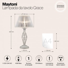 Настольная лампа декоративная Maytoni Grace ARM247-00-G
