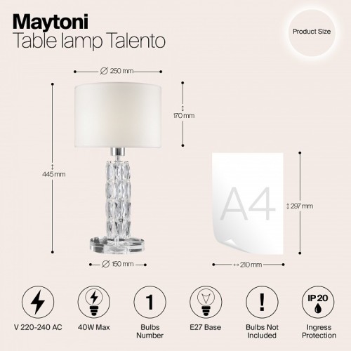 Настольная лампа декоративная Maytoni Talento DIA008TL-01CH