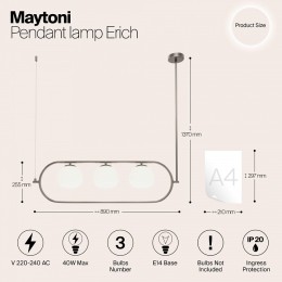Светильник на штанге Maytoni Erich MOD221PL-03N