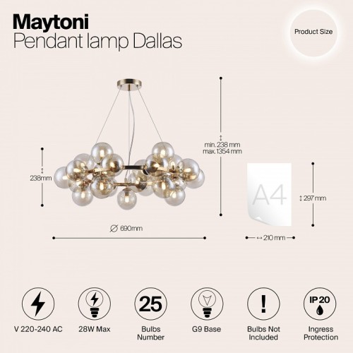 Подвесная люстра Maytoni Dallas MOD548PL-25G