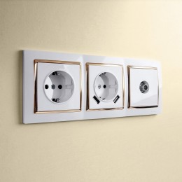 Розетка с заземлением и со шторками и 2хUSB, без рамки Werkel белый W1171501