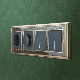 Выключатель проходной одноклавишный с подсветкой без рамки Werkel черный матовый W1112108