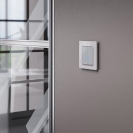 Выключатель сенсорый двухклавишный с подсветкой и функцией Wi-Fi, без рамки Werkel серебряный W4520606