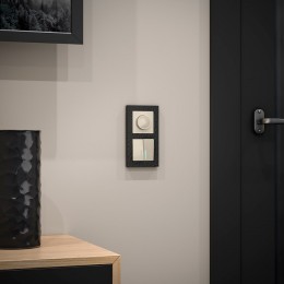 Выключатель проходной двухклавишный с подсветкой без рамки Werkel слоновая кость W1120103