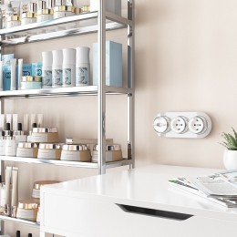 Розетка с заземлением Werkel Vintage (белый матовый/хром) W5871050