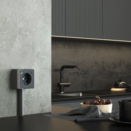 Розетка с заземлением и со шторками и USB Werkel Gallant (графит рифленый) W5071704