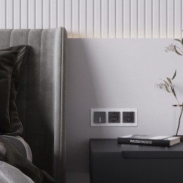 Розетка с заземлением, без рамки Werkel черный акрил W1171048