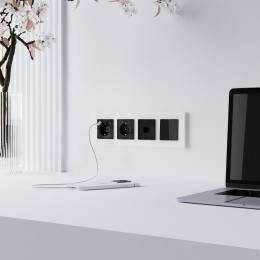 Розетка Ethernet RJ-45 без рамки Werkel черный акрил W1181048