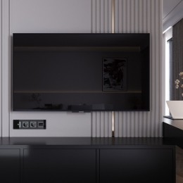 ТВ-розетка без рамки Werkel черный акрил W1183048