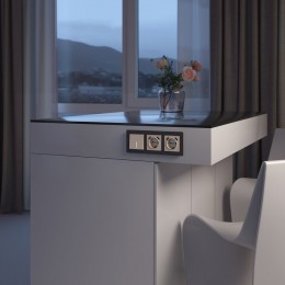 Выключатель проходной одноклавишный с подсветкой без рамки Werkel айвори акрил W1112143