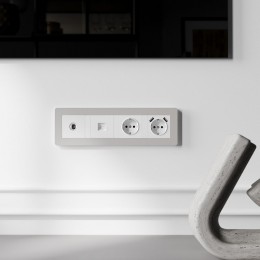 Рамка на 4 поста Werkel Split (дымчатый/белый, soft-touch) W0043067