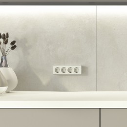 Розетка четверная с заземлением и со шторками Werkel Gallant W5072204