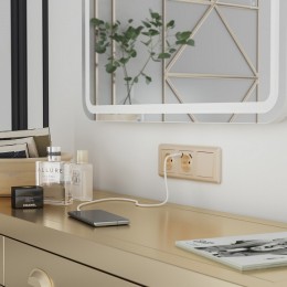 Розетка с заземлением и со шторками, без рамки Werkel шампань рифленый W1171110