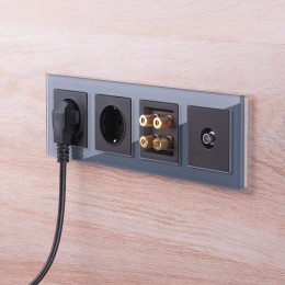 Розетка акустическая без рамки Werkel черный матовый W1185008