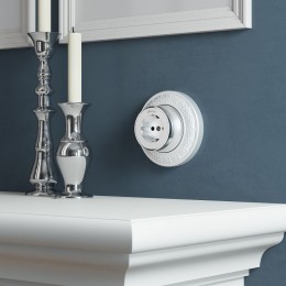 Розетка с заземлением Werkel Vintage (серебро матовый/хром) W5871054