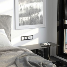 Рамка на 4 поста Werkel Elite (черный, стекло) W0042448