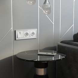 Розетка с заземлением и со шторками, без рамки Werkel белый акрил W1171141