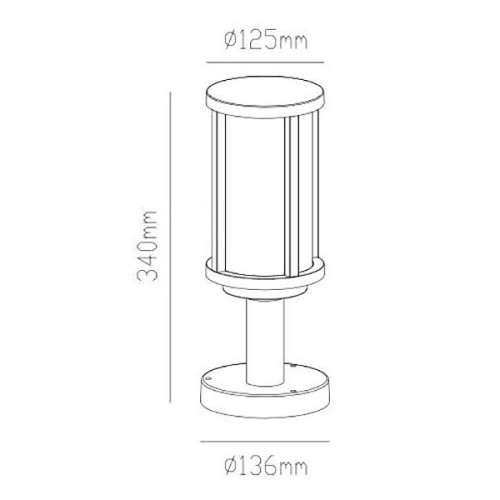 Наземный низкий светильник Arte Lamp Toronto A1036FN-1BK