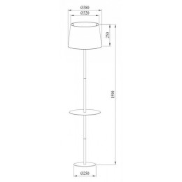 Торшер с полкой Arte Lamp Connor A2102PN-1WH