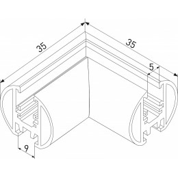 Соединитель угловой L-образный для треков накладных Elektrostandard Mini Magnetic a067578