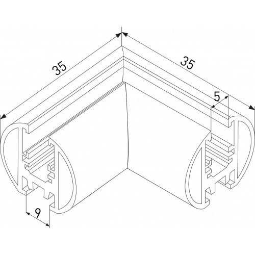Соединитель угловой L-образный для треков накладных Elektrostandard Mini Magnetic a067578