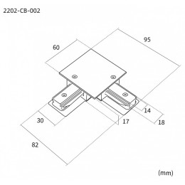 Соединитель угловой L-образный для треков накладных Favourite Practica 2202-CB-002