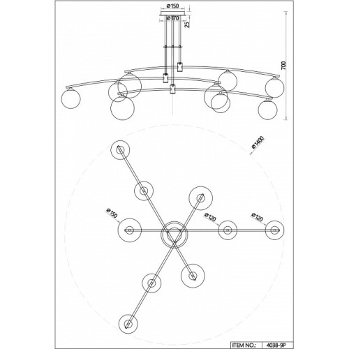 Люстра на штанге Favourite Equilibrium 4038-9P