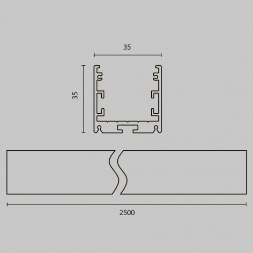 Профиль накладной Maytoni Led strip ALM-3535R-B-D-2.5M