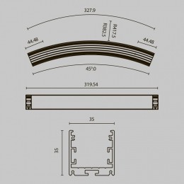 Профиль накладной Maytoni Led strip ALM-3535R-B-D-45°-0.8M