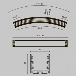 Профиль накладной Maytoni Led strip ALM-3535R-B-D-45°-3M
