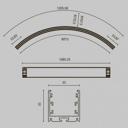 Профиль накладной Maytoni Led strip ALM-3535R-B-D-90°-1.5M