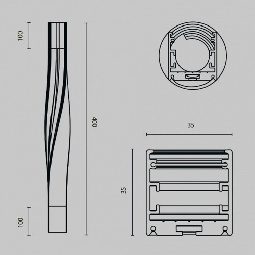 Профиль накладной Maytoni Led strip ALM-3535R-B-TR-90°-0.4M