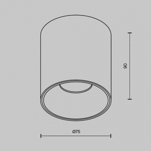 Накладной светильник Maytoni Alfa LED C064CL-12W3K-RD-B