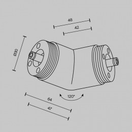 Соединитель угловой L-образный для треков накладных Maytoni  CA018LWC-B