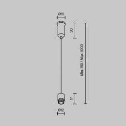 Токопровод концевой Maytoni  CA028SW-L1000-B