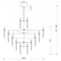 Подвесная люстра Maytoni Flare DIA200PL-08G