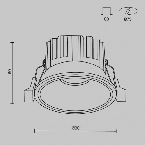 Встраиваемый светильник Maytoni Round DL058-12W2.7K-B