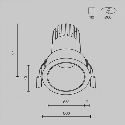 Встраиваемый светильник Maytoni  DL116-10W-3K-B