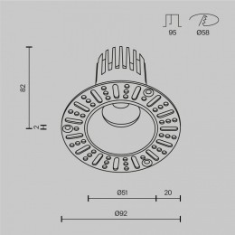 Встраиваемый светильник Maytoni  DL124-10W-2.7K-TRS-W