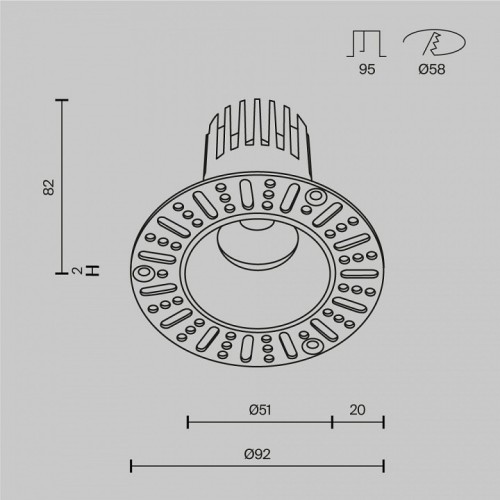 Встраиваемый светильник Maytoni  DL124-10W-3K-TRS-W