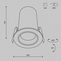 Встраиваемый светильник Maytoni  DL125-L12-3K-B