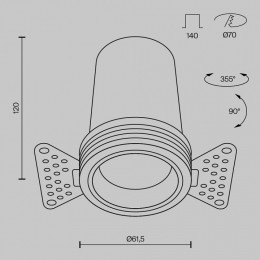 Встраиваемый светильник Maytoni  DL125-L12-3K-TRS-B