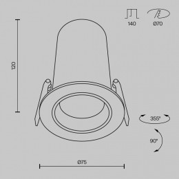Встраиваемый светильник Maytoni  DL125-L12-4K-B